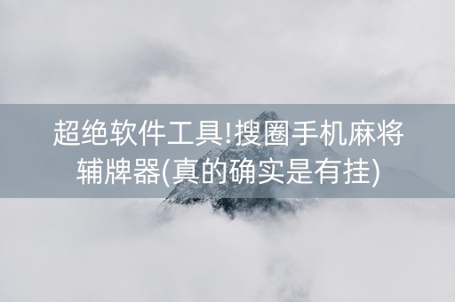 超绝软件工具!搜圈手机麻将辅牌器(真的确实是有挂)