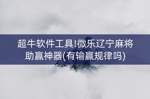 超牛软件工具!微乐辽宁麻将助赢神器(有输赢规律吗)