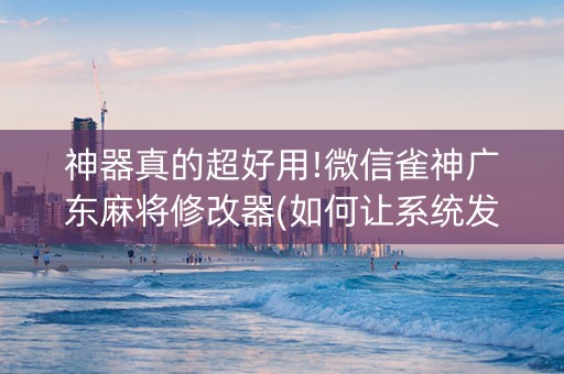 神器真的超好用!微信雀神广东麻将修改器(如何让系统发好牌)