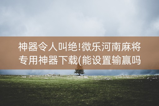 神器令人叫绝!微乐河南麻将专用神器下载(能设置输赢吗)