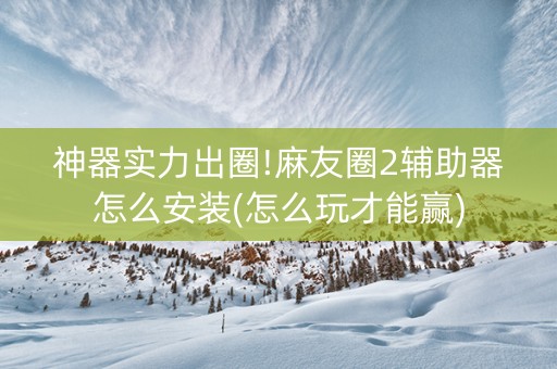 神器实力出圈!麻友圈2辅助器怎么安装(怎么玩才能赢)