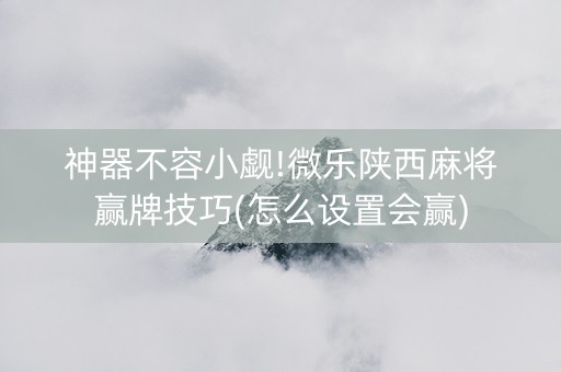 神器不容小觑!微乐陕西麻将赢牌技巧(怎么设置会赢)