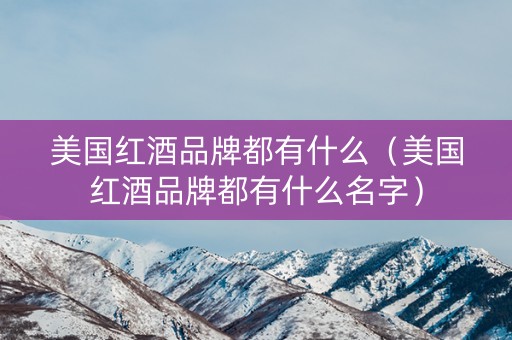 美国红酒品牌都有什么（美国红酒品牌都有什么名字）