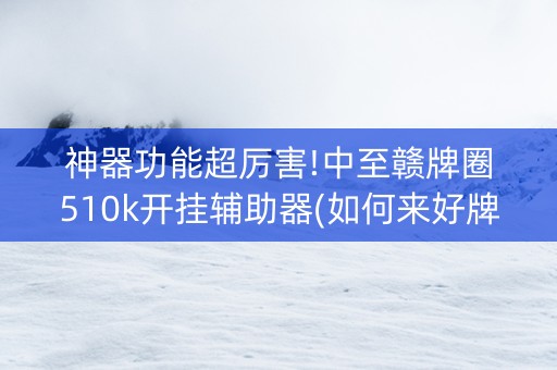 神器功能超厉害!中至赣牌圈510k开挂辅助器(如何来好牌)