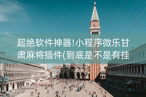 超绝软件神器!小程序微乐甘肃麻将插件(到底是不是有挂)