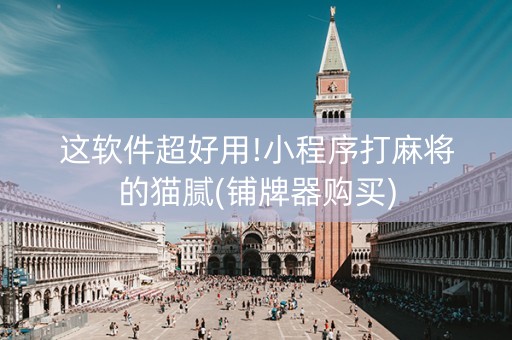 这软件超好用!小程序打麻将的猫腻(铺牌器购买)