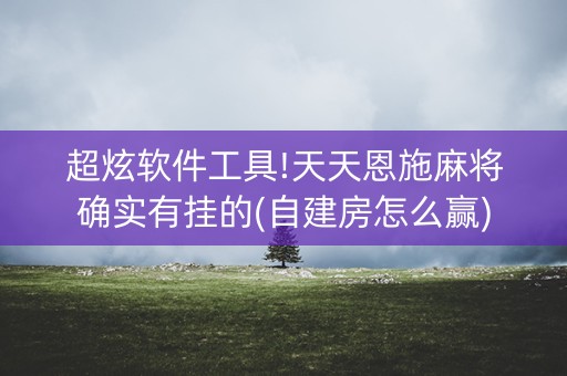 超炫软件工具!天天恩施麻将确实有挂的(自建房怎么赢)