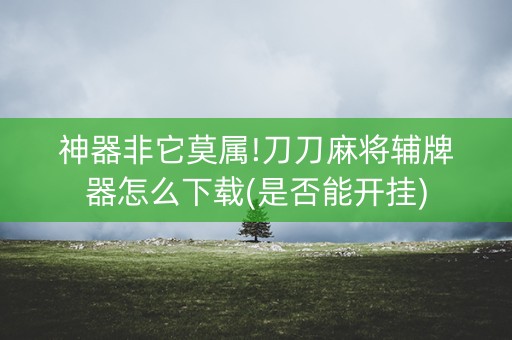 神器非它莫属!刀刀麻将辅牌器怎么下载(是否能开挂)