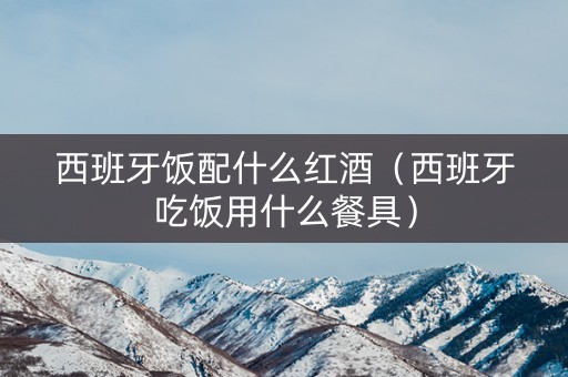 西班牙饭配什么红酒（西班牙吃饭用什么餐具）