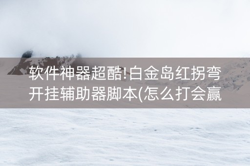 软件神器超酷!白金岛红拐弯开挂辅助器脚本(怎么打会赢)