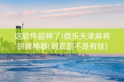 这软件超神了!微乐天津麻将胡牌神器(到底是不是有挂)