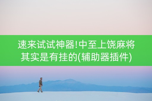 速来试试神器!中至上饶麻将其实是有挂的(辅助器插件)