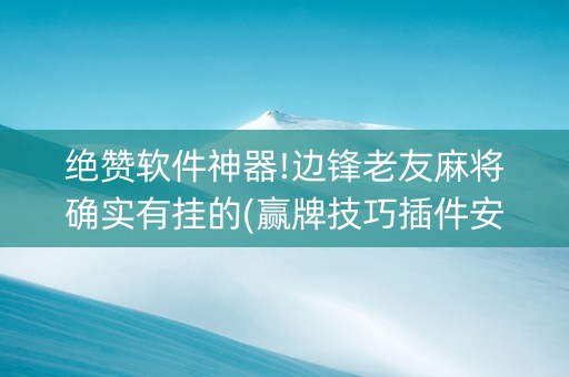 绝赞软件神器!边锋老友麻将确实有挂的(赢牌技巧插件安装)