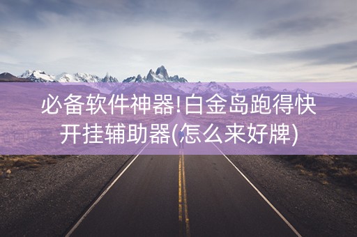 必备软件神器!白金岛跑得快开挂辅助器(怎么来好牌)