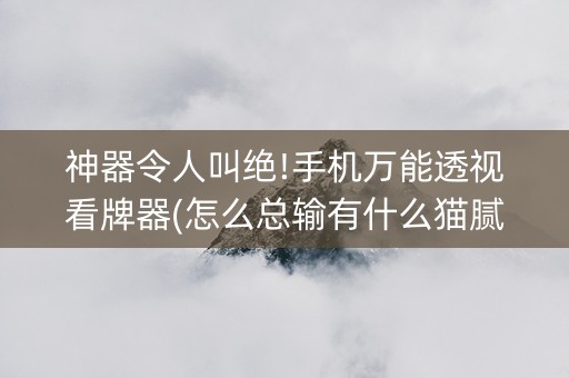 神器令人叫绝!手机万能透视看牌器(怎么总输有什么猫腻)