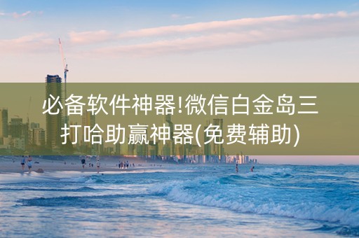 必备软件神器!微信白金岛三打哈助赢神器(免费辅助)