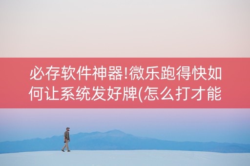 必存软件神器!微乐跑得快如何让系统发好牌(怎么打才能赢)