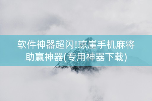 软件神器超闪!琼崖手机麻将助赢神器(专用神器下载)