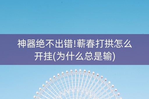 神器绝不出错!蕲春打拱怎么开挂(为什么总是输)