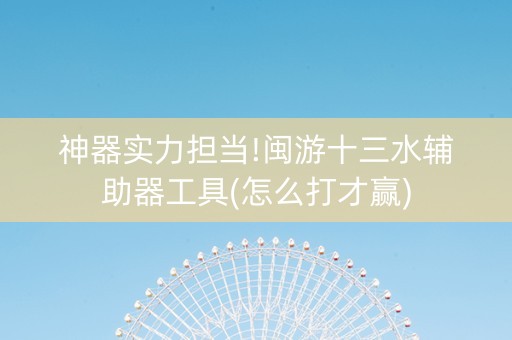 神器实力担当!闽游十三水辅助器工具(怎么打才赢)