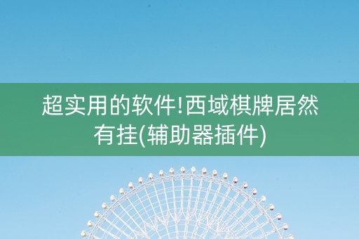超实用的软件!西域棋牌居然有挂(辅助器插件)