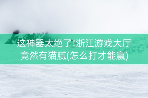 这神器太绝了!浙江游戏大厅竟然有猫腻(怎么打才能赢)