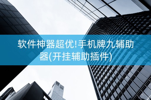 软件神器超优!手机牌九辅助器(开挂辅助插件)