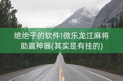 绝绝子的软件!微乐龙江麻将助赢神器(其实是有挂的)