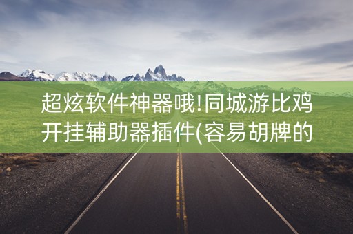 超炫软件神器哦!同城游比鸡开挂辅助器插件(容易胡牌的技巧)