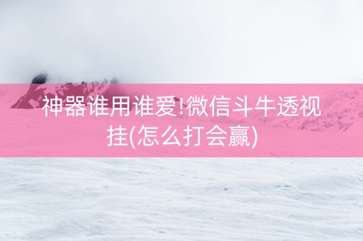 神器谁用谁爱!微信斗牛透视挂(怎么打会赢)
