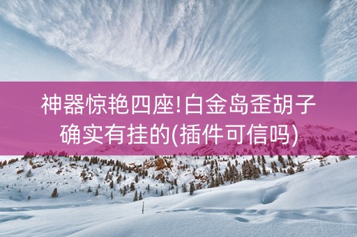 神器惊艳四座!白金岛歪胡子确实有挂的(插件可信吗)