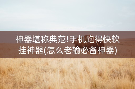 神器堪称典范!手机跑得快软挂神器(怎么老输必备神器)
