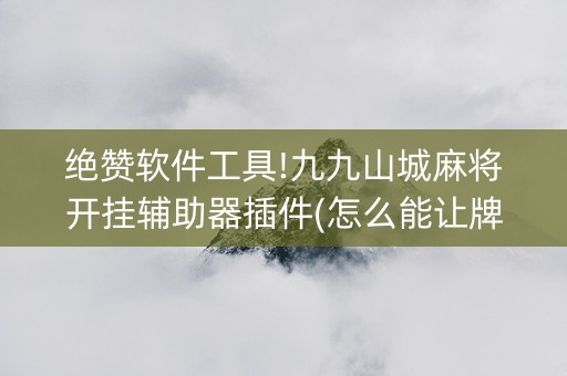 绝赞软件工具!九九山城麻将开挂辅助器插件(怎么能让牌好一点)