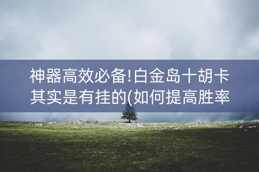 神器高效必备!白金岛十胡卡其实是有挂的(如何提高胜率)