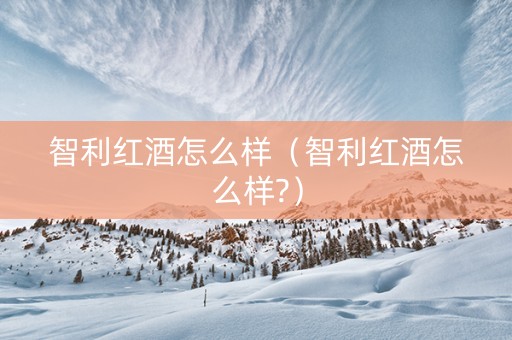智利红酒怎么样（智利红酒怎么样?）