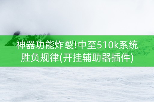 神器功能炸裂!中至510k系统胜负规律(开挂辅助器插件)