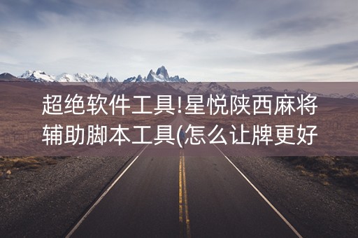超绝软件工具!星悦陕西麻将辅助脚本工具(怎么让牌更好)