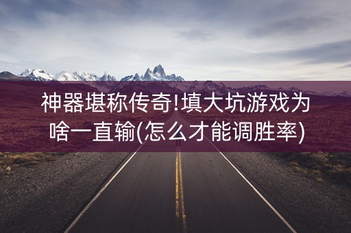 神器堪称传奇!填大坑游戏为啥一直输(怎么才能调胜率)