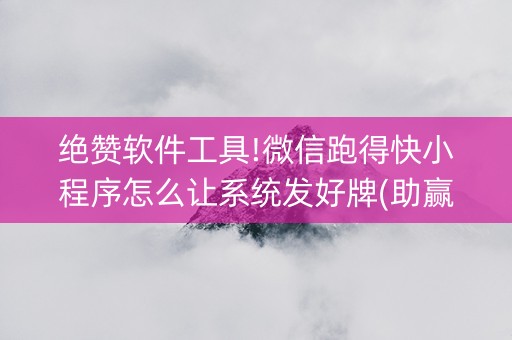 绝赞软件工具!微信跑得快小程序怎么让系统发好牌(助赢神器)