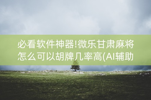 必看软件神器!微乐甘肃麻将怎么可以胡牌几率高(AI辅助胡牌规则)