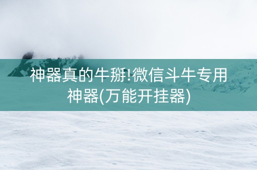 神器真的牛掰!微信斗牛专用神器(万能开挂器)