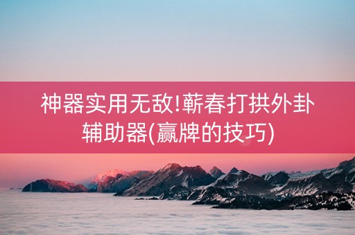 神器实用无敌!蕲春打拱外卦辅助器(赢牌的技巧)
