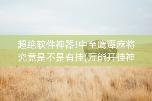 超绝软件神器!中至鹰潭麻将究竟是不是有挂(万能开挂神器)