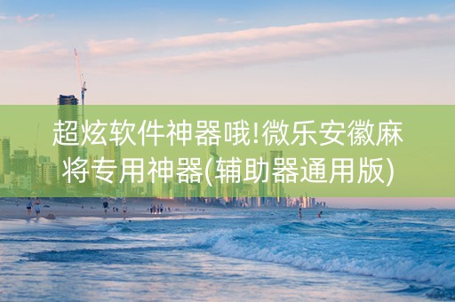 超炫软件神器哦!微乐安徽麻将专用神器(辅助器通用版)