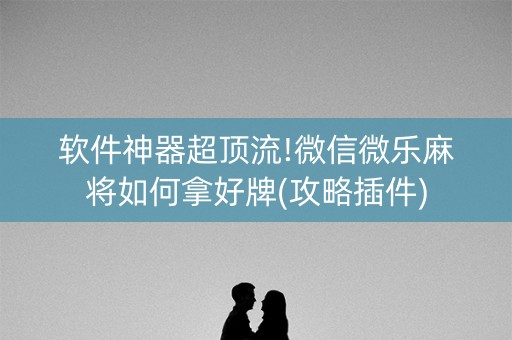 软件神器超顶流!微信微乐麻将如何拿好牌(攻略插件)