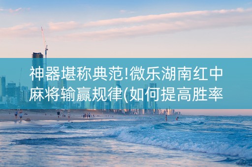 神器堪称典范!微乐湖南红中麻将输赢规律(如何提高胜率)
