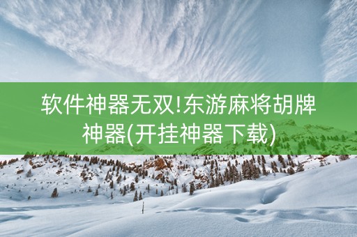 软件神器无双!东游麻将胡牌神器(开挂神器下载)