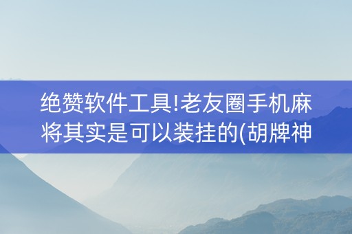 绝赞软件工具!老友圈手机麻将其实是可以装挂的(胡牌神器有猫腻吗)