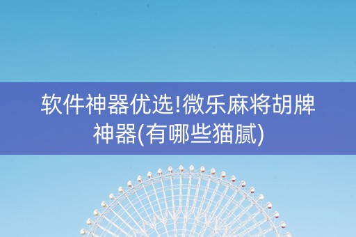 软件神器优选!微乐麻将胡牌神器(有哪些猫腻)