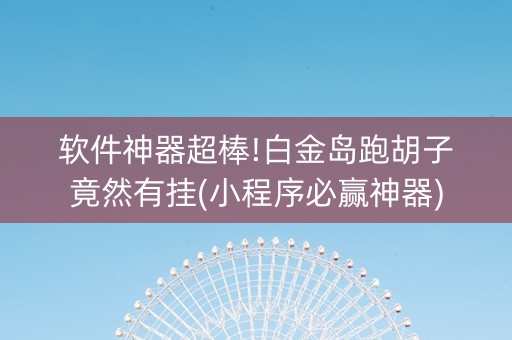 软件神器超棒!白金岛跑胡子竟然有挂(小程序必赢神器)
